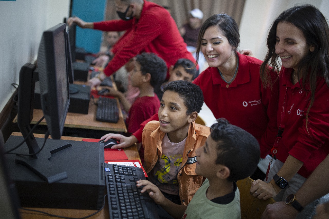 Children playing and laughing
